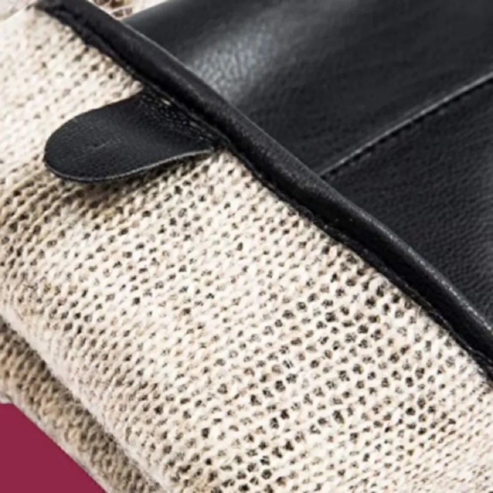 Winter Leather Gloves Black